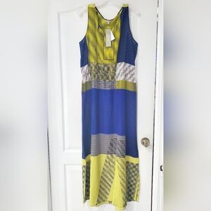 NWT Joan Vass geometric Sleeveless Maxi Dress Size XL